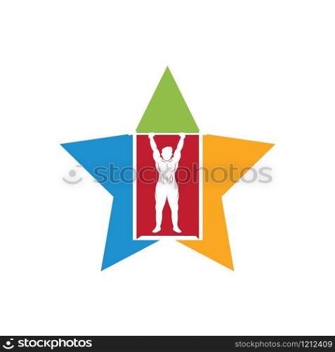 pull up exercise vector icon illustration design template