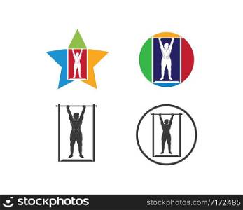 pull up exercise vector icon illustration design template