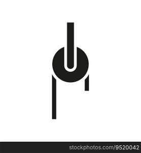 Pulley icon. Construction tool icon for lifting. Vector illustration. Eps 10. Stock image.. Pulley icon. Construction tool icon for lifting. Vector illustration. Eps 10.