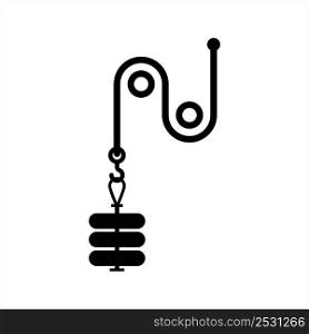 Pulley System Icon, Rope, Belt, Wheel, Pulley Power Transformation System Vector Art Illustration