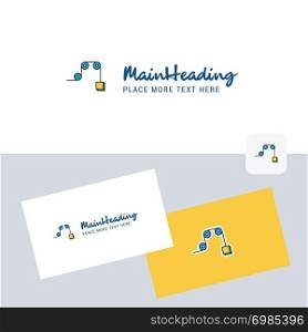 Pulley vector logotype with business card template. Elegant corporate identity. - Vector