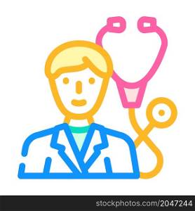 pulmonologist doctor color icon vector. pulmonologist doctor sign. isolated symbol illustration. pulmonologist doctor color icon vector illustration