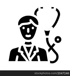 pulmonologist doctor glyph icon vector. pulmonologist doctor sign. isolated contour symbol black illustration. pulmonologist doctor glyph icon vector illustration