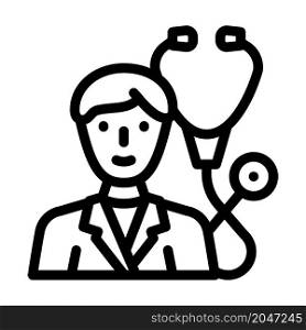 pulmonologist doctor line icon vector. pulmonologist doctor sign. isolated contour symbol black illustration. pulmonologist doctor line icon vector illustration