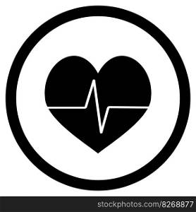 Pulse black icon vector. Healthy monitor cardiology illustration. Pulse black icon vector