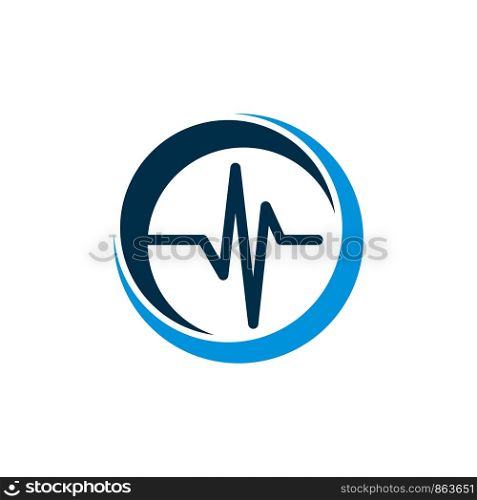 Pulse Cardiogram ECG Medicare Logo Template Illustration Design. Vector EPS 10.