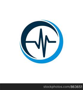 Pulse Cardiogram ECG Medicare Logo Template Illustration Design. Vector EPS 10.