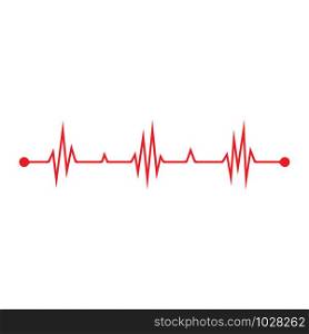 Pulse line ilustration vector template red