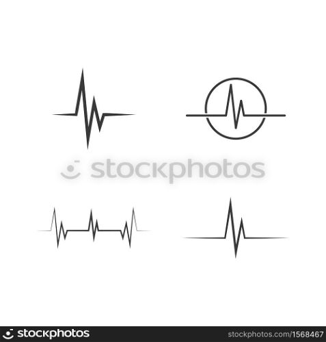 Pulse line medical logo vector template