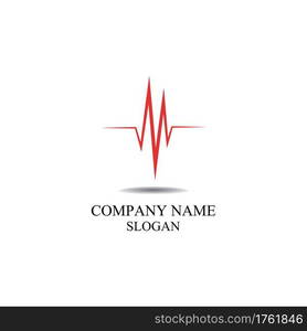 Pulse line medical logo vector template