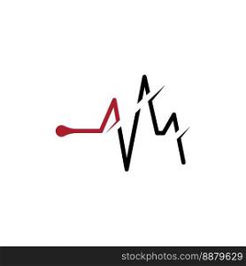 Pulse line or medical wave. Logo design concept vector
