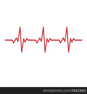 pulse line template on white background. heartbeat line sign. heart cardiogram line symbol. flat style.