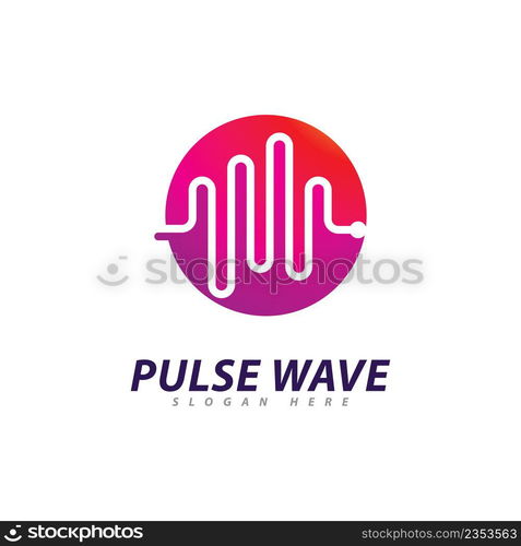 Pulse Wave  logo Vector. Creative Sound waves  logo concept design template