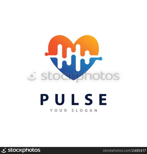 Pulse Wave logo Vector. Creative Sound waves logo concept design template