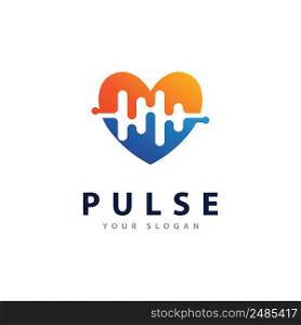 Pulse Wave logo Vector. Creative Sound waves logo concept design template