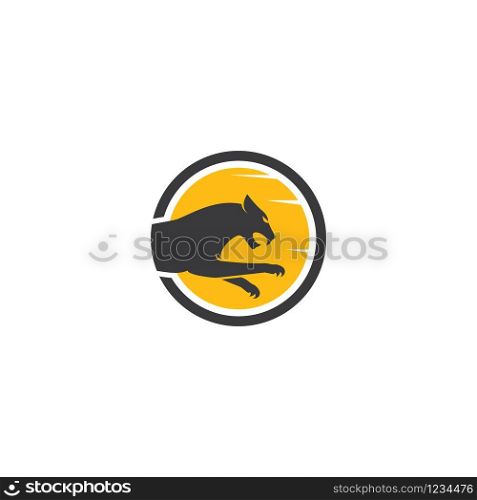 Puma,panther,tiger or leopard Logo design vector illustration template