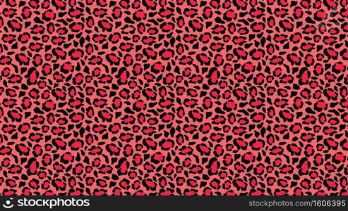 Puma skin red camouflage background. Cheetah crimson spots with black jaguar outlines in vivid pink leopard vector color scheme.. Puma skin red camouflage background. Cheetah crimson spots with black jaguar outlines in vivid pink leopard.