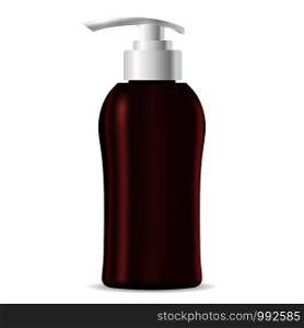 Pump bottle mockup. EPS10 Vector illustration. Plastic Dispenser jar for liquid soap, gel, shampoo.. Pump bottle mockup. EPS10 Vector illustration