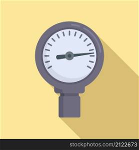 Pump manometer icon flat vector. Gas pressure. Air gauge. Pump manometer icon flat vector. Gas pressure