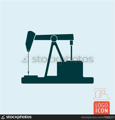 Pumpjack icon isolated. Pumpjack icon. Retro oil pump symbol. Vector illustration