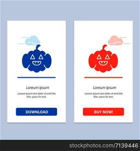 Pumpkin, American, Usa Blue and Red Download and Buy Now web Widget Card Template