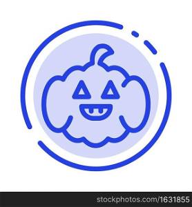 Pumpkin, American, Usa Blue Dotted Line Line Icon