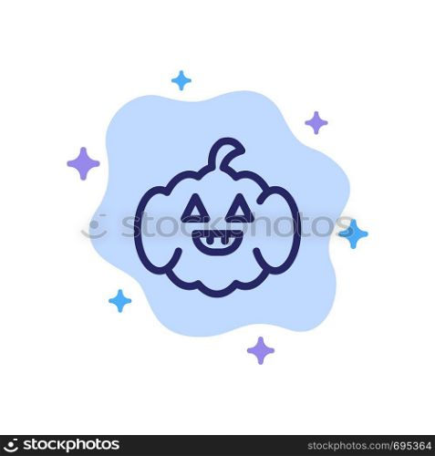 Pumpkin, American, Usa Blue Icon on Abstract Cloud Background