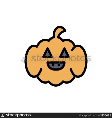 Pumpkin, American, Usa Flat Color Icon. Vector icon banner Template