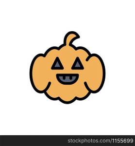 Pumpkin, American, Usa Flat Color Icon. Vector icon banner Template