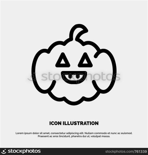 Pumpkin, American, Usa Line Icon Vector