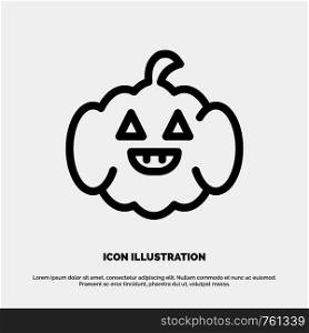 Pumpkin, American, Usa Line Icon Vector