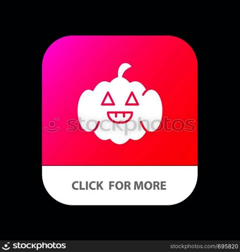 Pumpkin, American, Usa Mobile App Button. Android and IOS Glyph Version