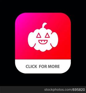 Pumpkin, American, Usa Mobile App Button. Android and IOS Glyph Version