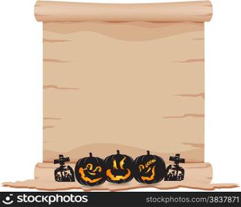 pumpkin and parchment sign