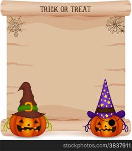 pumpkin and parchment sign halloween