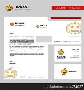 Pumpkin Business Letterhead, Envelope and visiting Card Design vector template