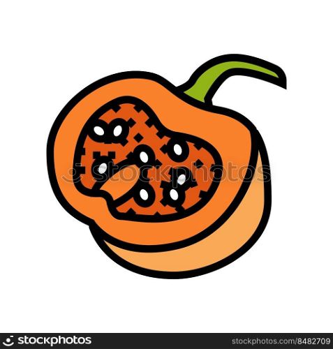 pumpkin cut piece color icon vector. pumpkin cut piece sign. isolated symbol illustration. pumpkin cut piece color icon vector illustration