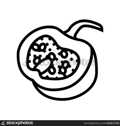 pumpkin cut piece line icon vector. pumpkin cut piece sign. isolated contour symbol black illustration. pumpkin cut piece line icon vector illustration