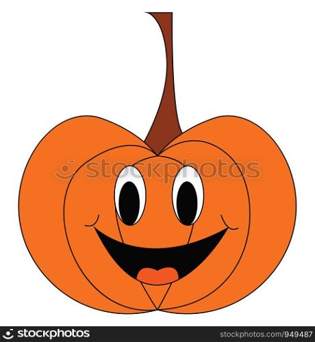 Pumpkin face illustration vector on white background