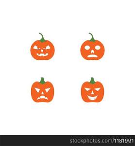 Pumpkin happy helloween set character vector