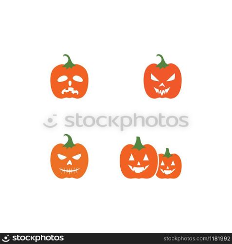 Pumpkin happy helloween set character vector