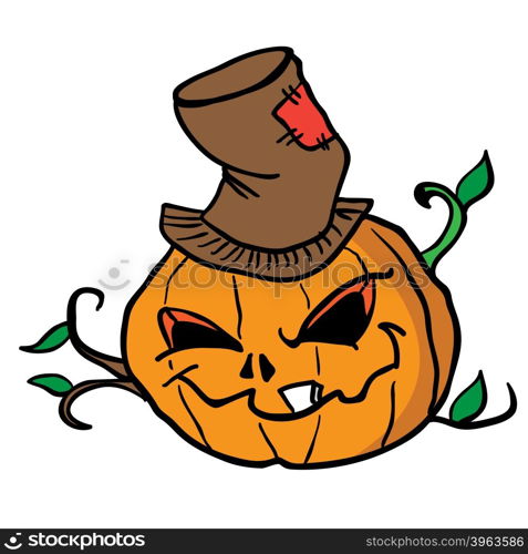 pumpkin head cartoon illustration