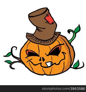 pumpkin head cartoon illustration