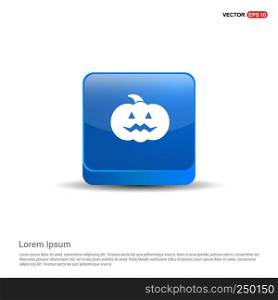 Pumpkin icon - 3d Blue Button.