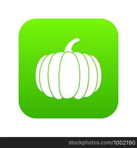 Pumpkin icon digital green for any design isolated on white vector illustration. Pumpkin icon digital green