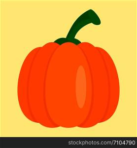 Pumpkin icon. Flat illustration of pumpkin vector icon for web design. Pumpkin icon, flat style