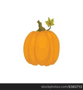 Pumpkin icon fruit, in cartoon drawings. Vector illustration of pumpkin for Halloween or harvest, badges for labels, packaging