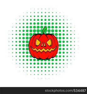 Pumpkin icon in comics style on a white background. Pumpkin icon in comics style