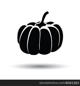 Pumpkin icon. White background with shadow design. Vector illustration.