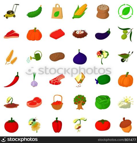 Pumpkin icons set. Cartoon style of 36 pumpkin vector icons for web isolated on white background. Pumpkin icons set, isometric style